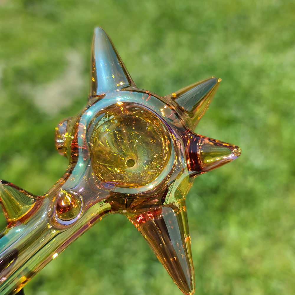 Metallic Fume Gold Spike Spoon Glass Pipe Kevin McMurray   