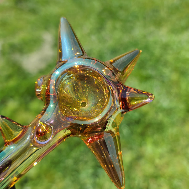 Metallic Fume Gold Spike Spoon Glass Pipe Kevin McMurray   