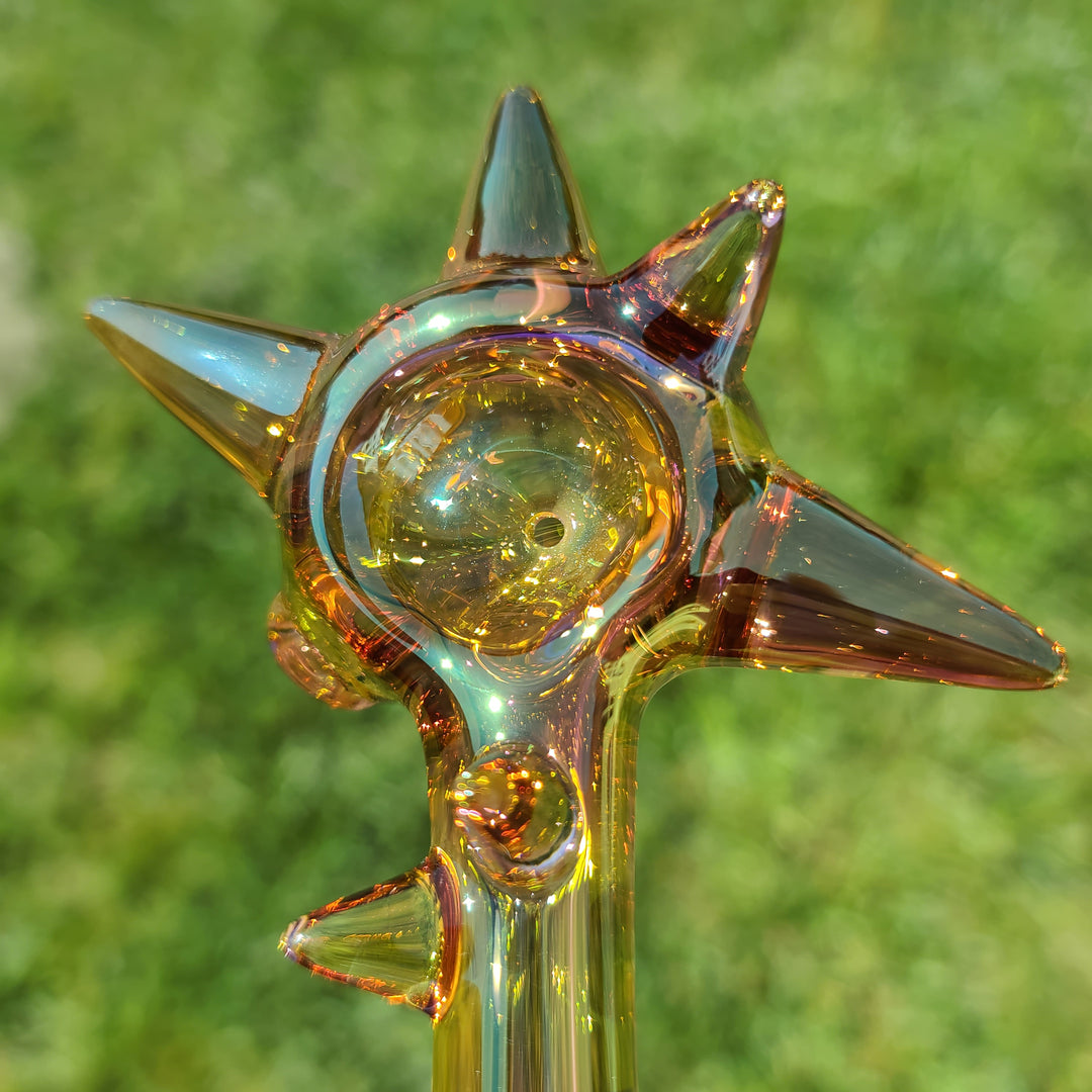 Metallic Fume Gold Spike Spoon Glass Pipe Kevin McMurray   