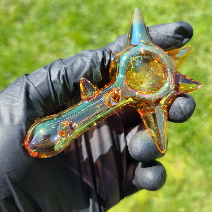 Metallic Fume Gold Spike Spoon Glass Pipe Kevin McMurray   