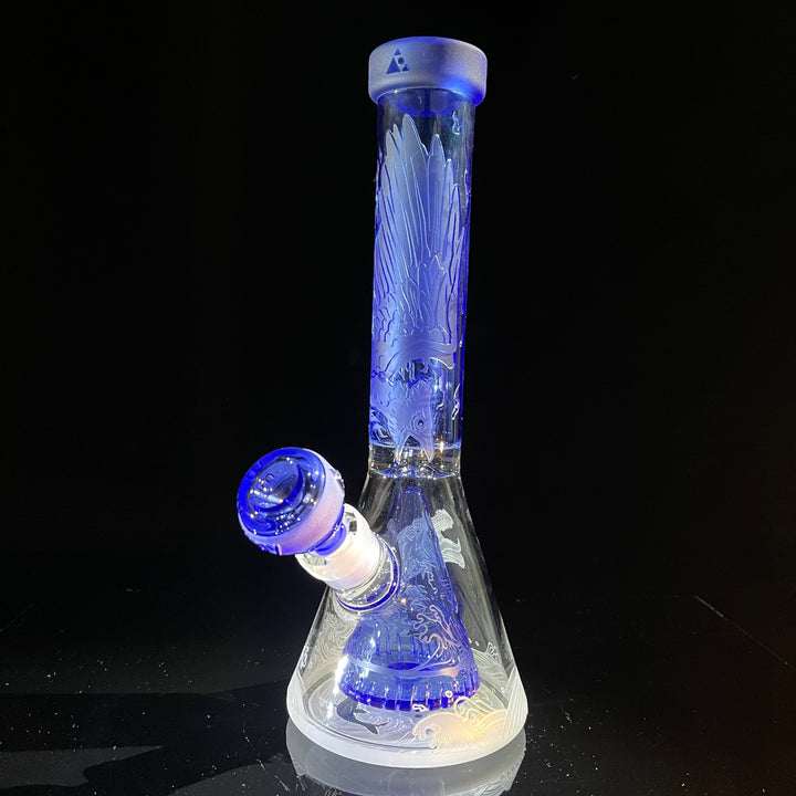 Blood Feud 11" Glass Beaker Bong With Collins Perc Glass Pipe Milkyway   