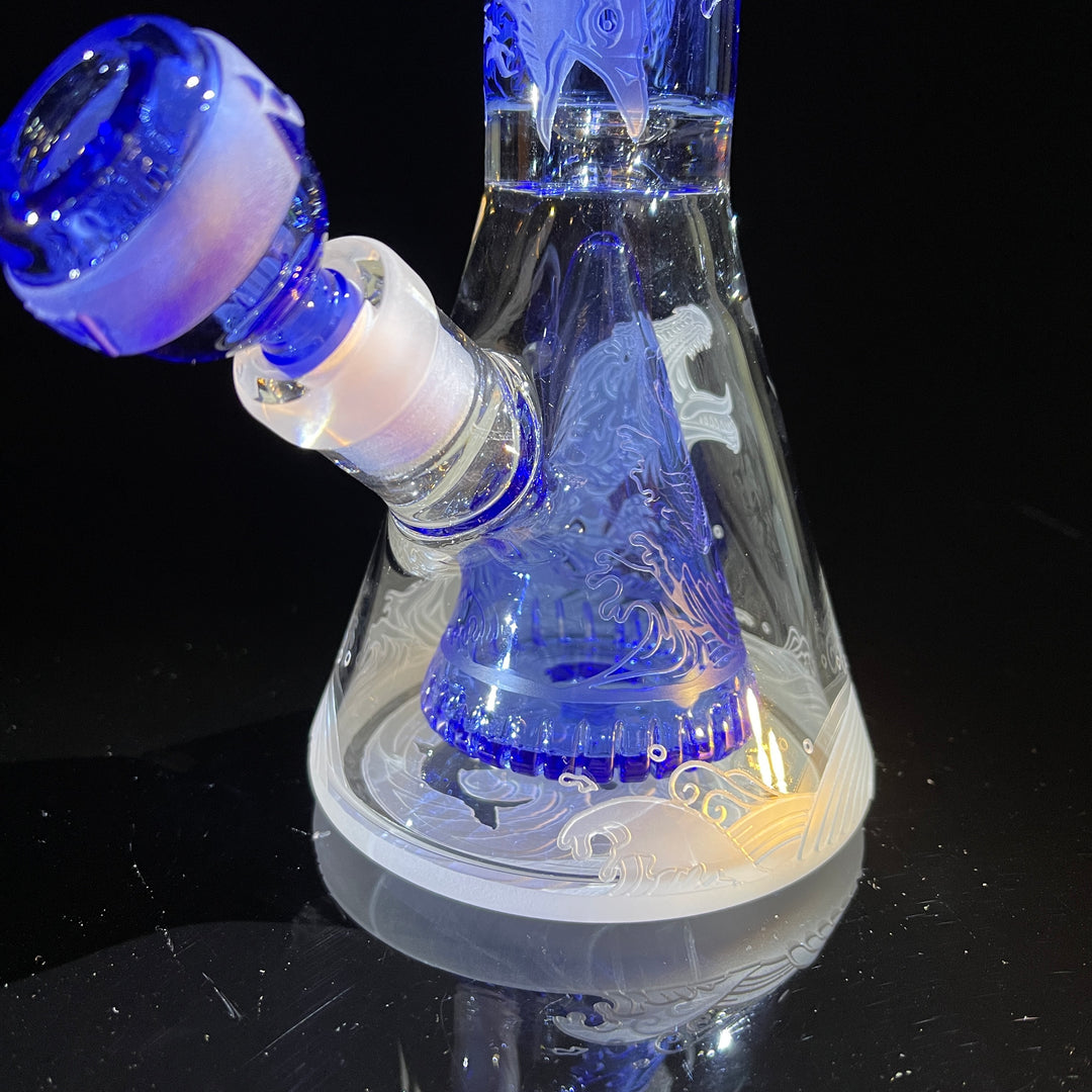 Blood Feud 11" Glass Beaker Bong With Collins Perc Glass Pipe Milkyway   