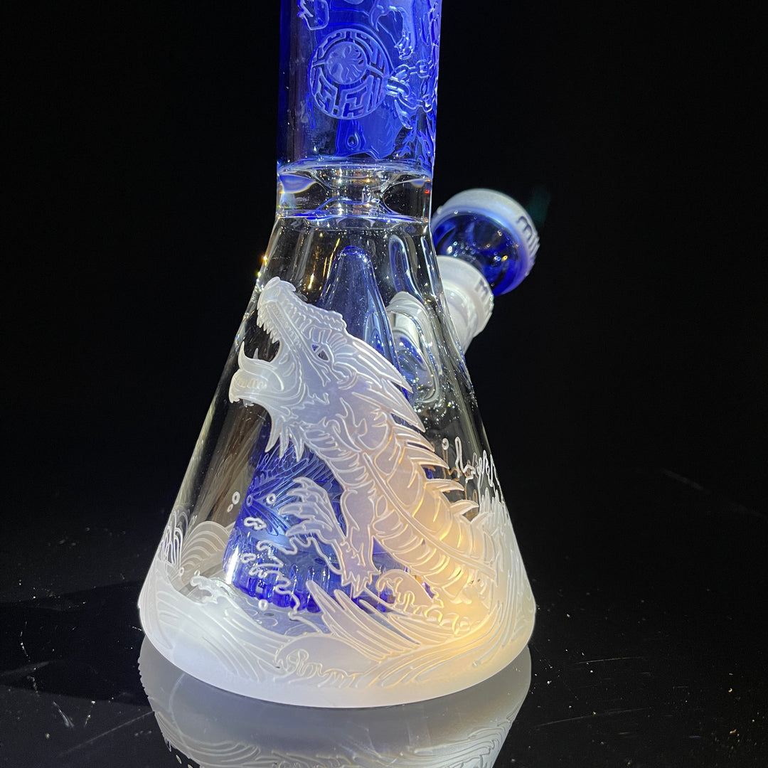 Blood Feud 11" Glass Beaker Bong With Collins Perc Glass Pipe Milkyway   