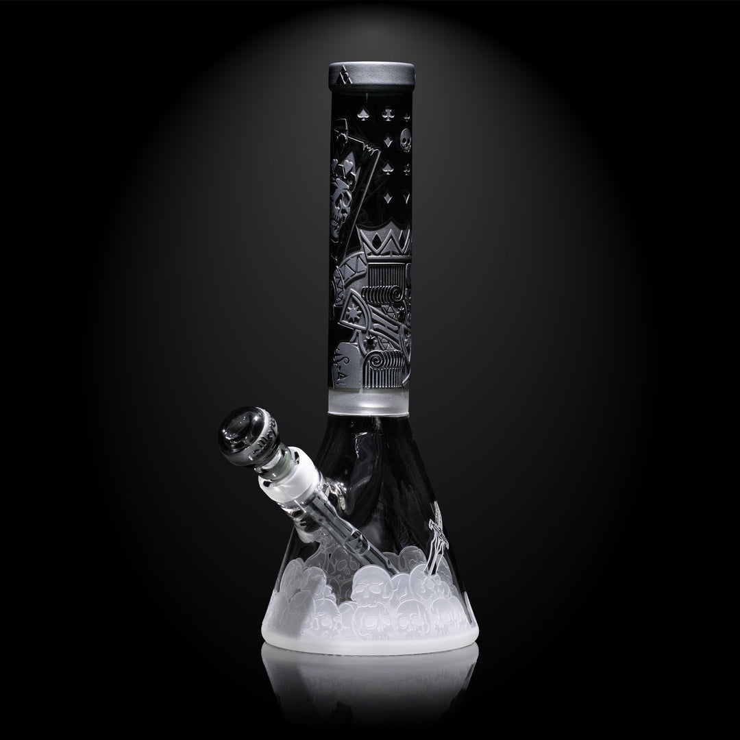 Skull Emperor: Legacy 15" Beaker Bong Glass Pipe Milkyway Smoke  