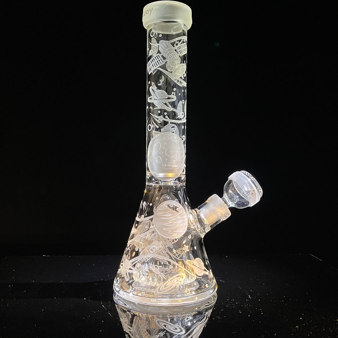 Space Odyssey in 3D 11" Beaker Bong with Collins Perc Glass Pipe Milkyway   