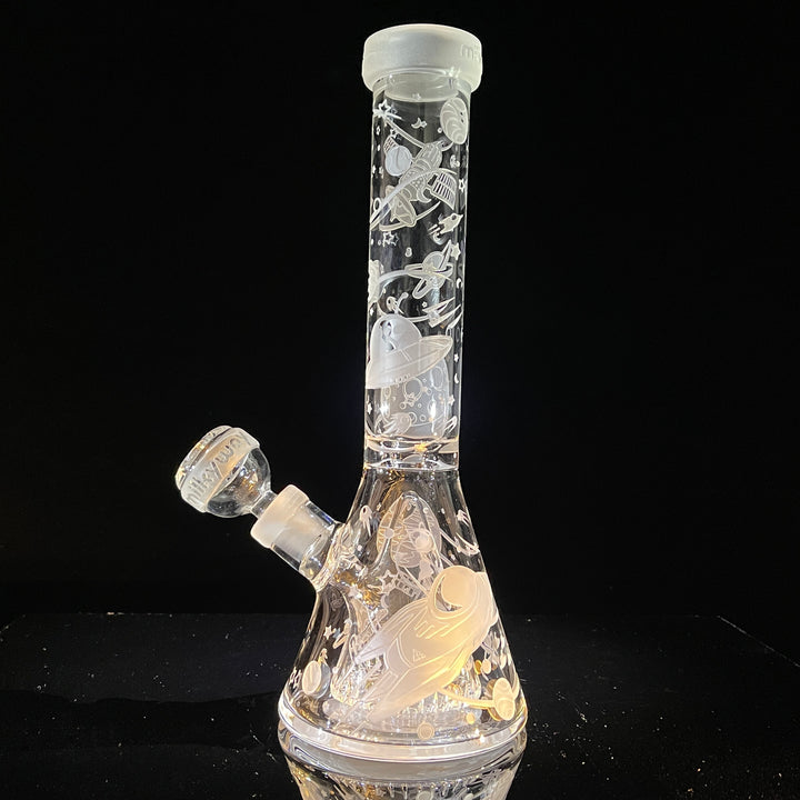 Space Odyssey in 3D 11" Beaker Bong with Collins Perc Glass Pipe Milkyway   