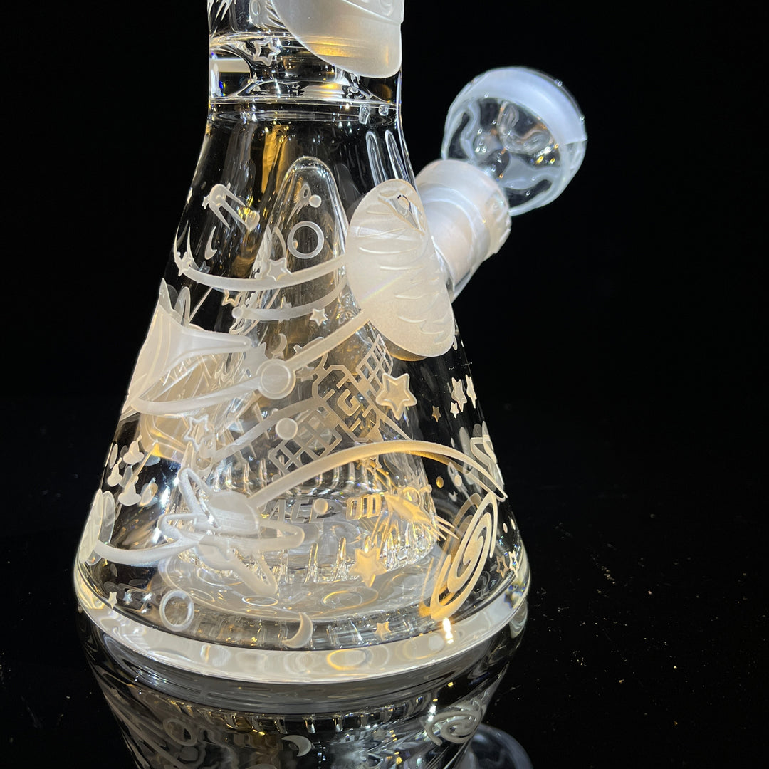 Space Odyssey in 3D 11" Beaker Bong with Collins Perc Glass Pipe Milkyway   