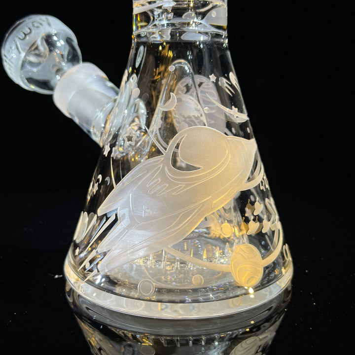 Space Odyssey in 3D 11" Beaker Bong with Collins Perc Glass Pipe Milkyway   