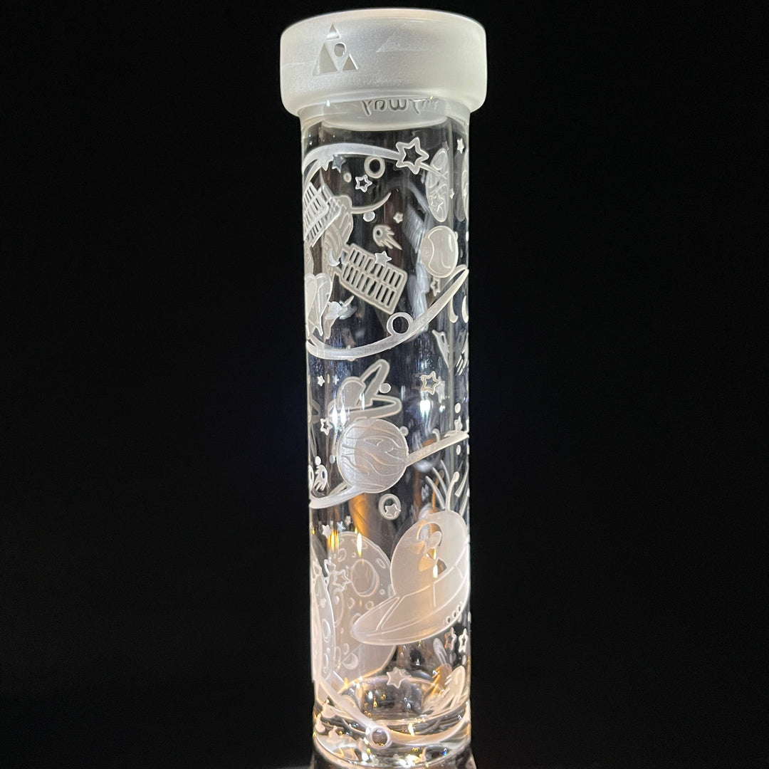 Space Odyssey in 3D 11" Beaker Bong with Collins Perc Glass Pipe Milkyway   