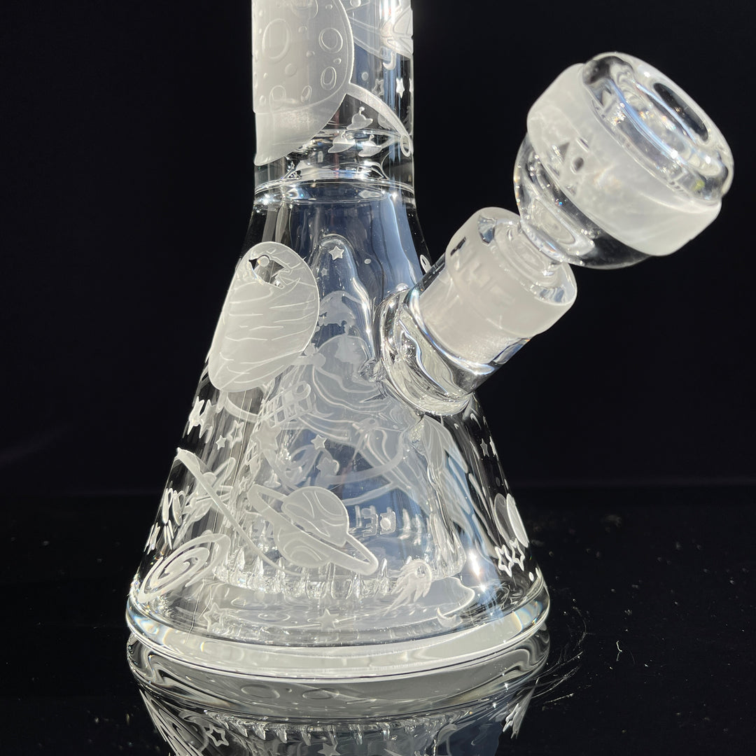 Space Odyssey in 3D 11" Beaker Bong with Collins Perc Glass Pipe Milkyway   