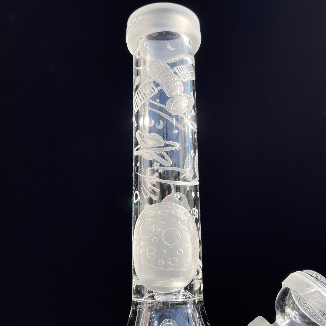 Space Odyssey in 3D 11" Beaker Bong with Collins Perc Glass Pipe Milkyway   