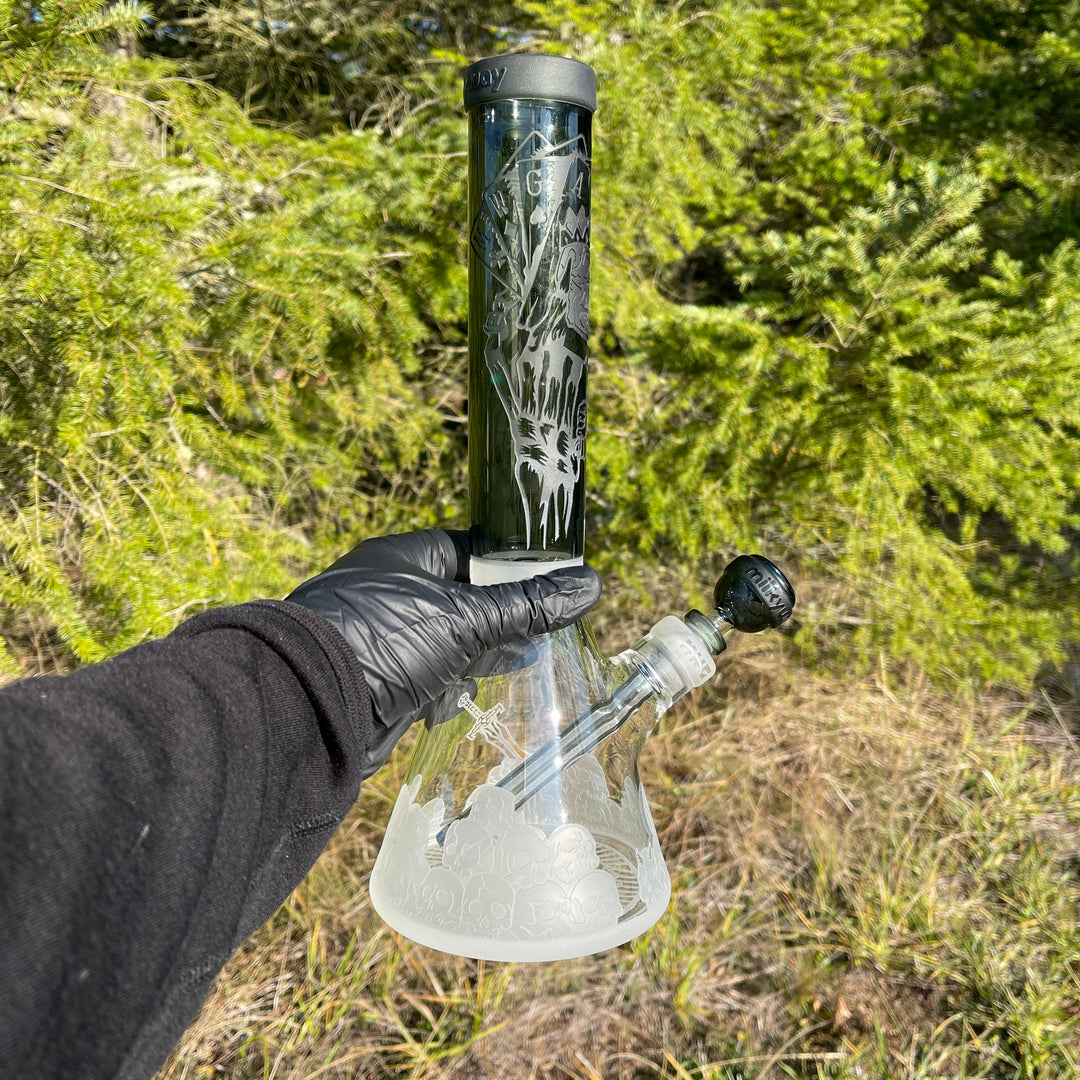 X-Morphic: EVO 14" Beaker Bong Glass Pipe Milkyway   