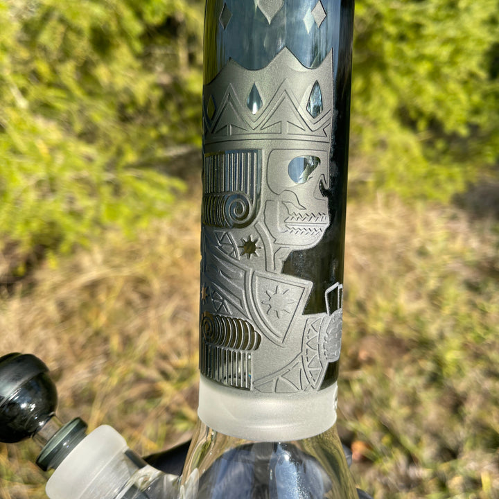 X-Morphic: EVO 14" Beaker Bong Glass Pipe Milkyway   