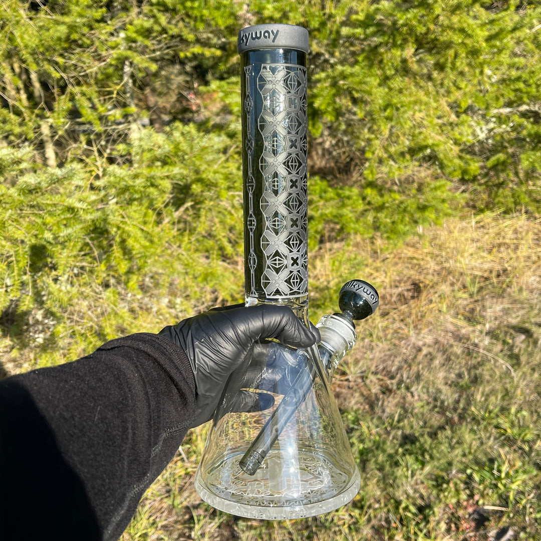 X-Morphic: EVO 14" Beaker Bong Glass Pipe Milkyway   