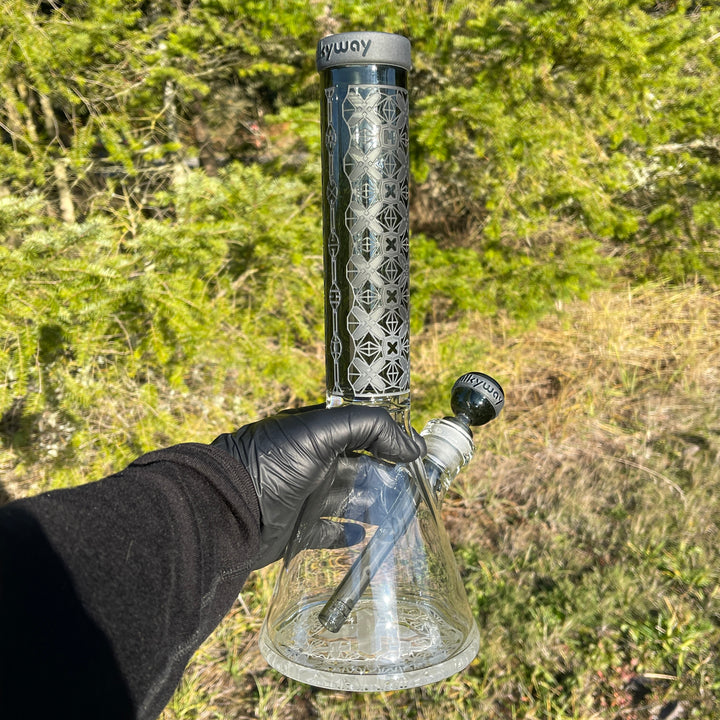 X-Morphic: EVO 14" Beaker Bong Glass Pipe Milkyway   