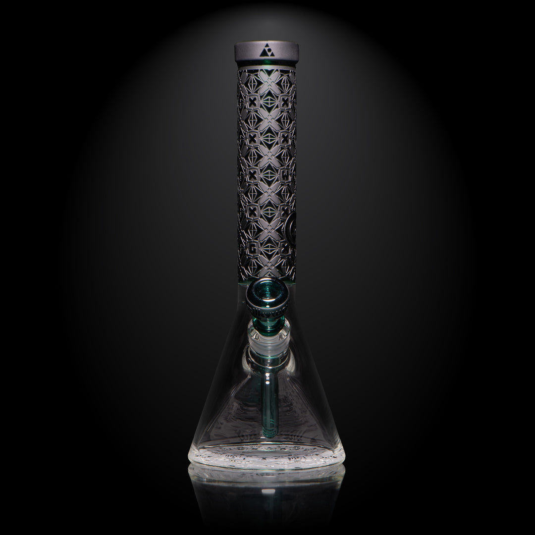 X-Morphic: EVO 14" Beaker Bong Glass Pipe Milkyway Teal  