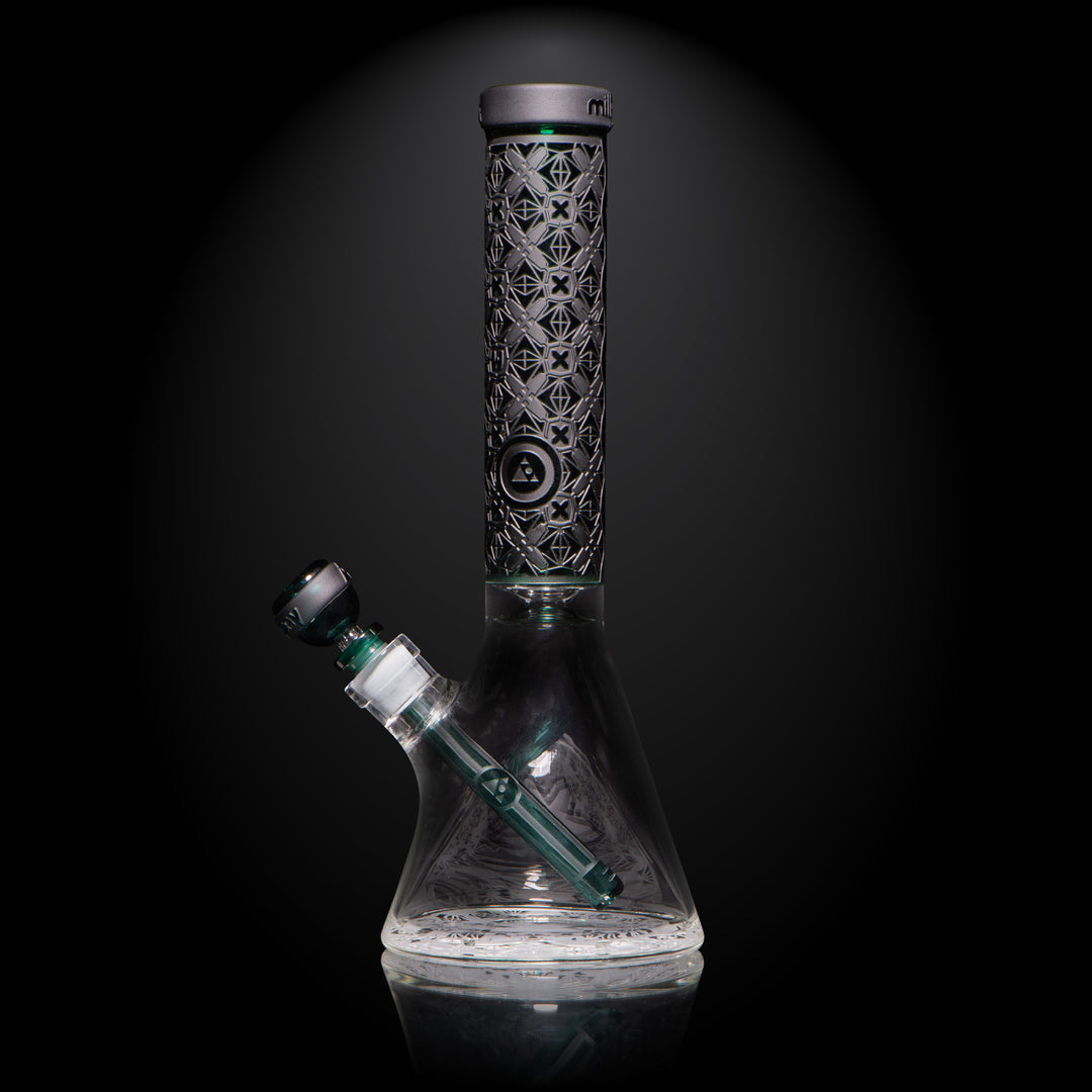 X-Morphic: EVO 14" Beaker Bong Glass Pipe Milkyway   