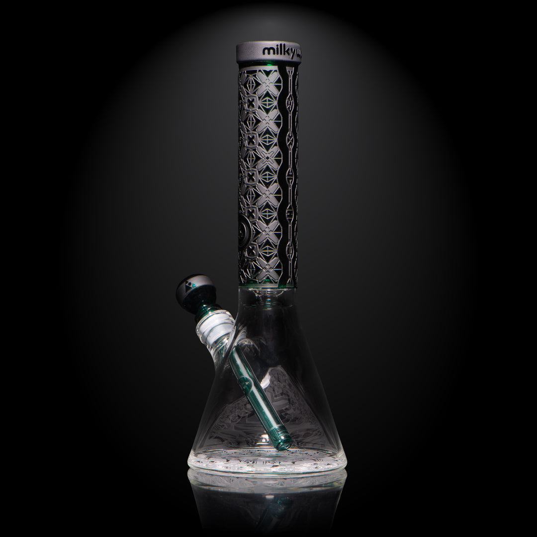 X-Morphic: EVO 14" Beaker Bong Glass Pipe Milkyway   