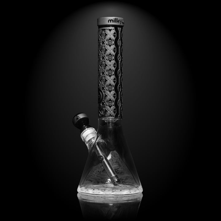 X-Morphic: EVO 14" Beaker Bong Glass Pipe Milkyway   