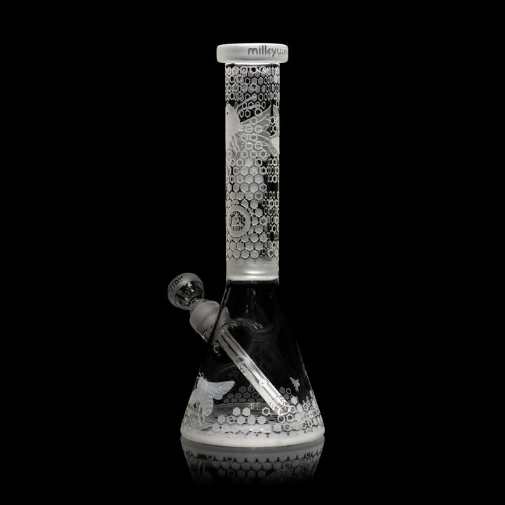 Bee Hive 14" Clear Glass Beaker Bong Glass Pipe Milkyway   