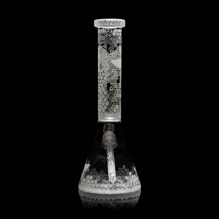 Bee Hive 14" Clear Glass Beaker Bong Glass Pipe Milkyway   