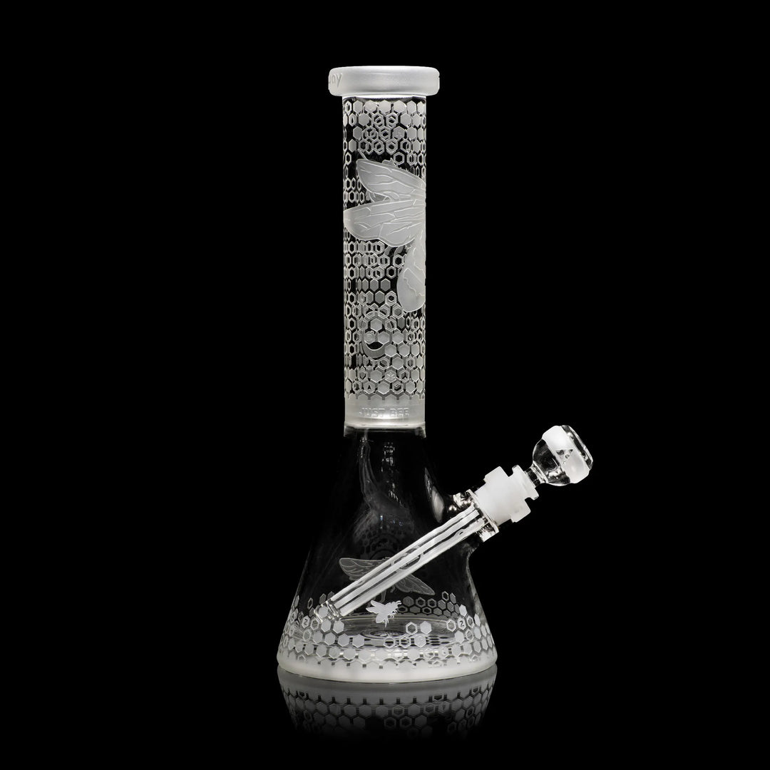 Bee Hive 14" Clear Glass Beaker Bong Glass Pipe Milkyway   