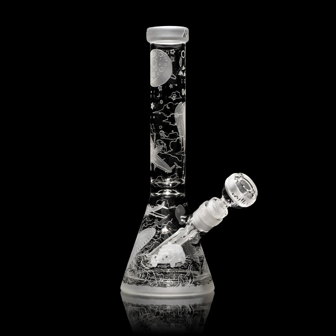 Roswell 1947 11" Beaker Glass Bong Glass Pipe Milkyway   