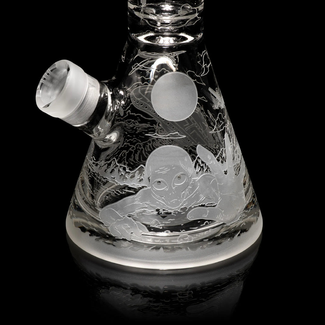 Roswell 1947 11" Beaker Glass Bong Glass Pipe Milkyway   