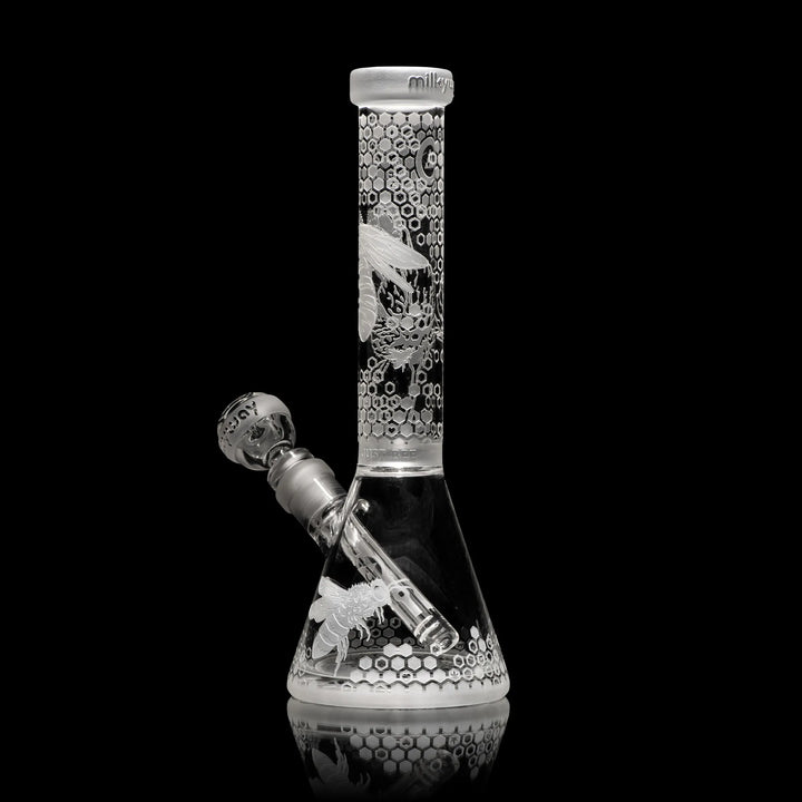 Bee Hive 14" Clear Glass Beaker Bong Glass Pipe Milkyway   