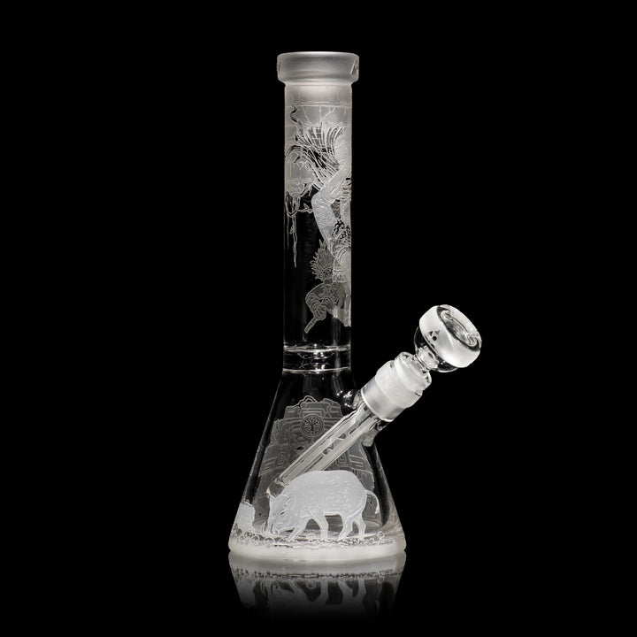 Ancient Ruins 11" Clear Glass Beaker Bong Glass Pipe Milkyway   