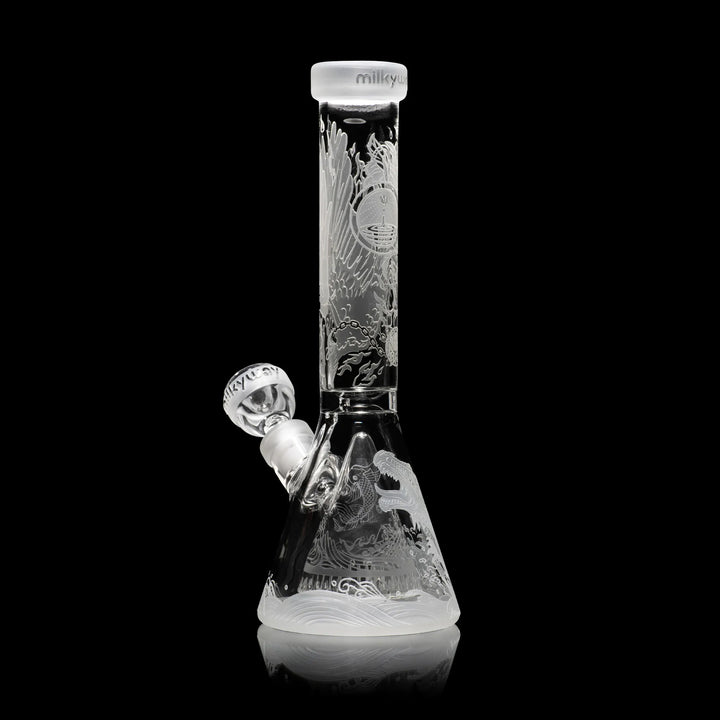 Blood Feud 11" Clear Glass Beaker Bong Glass Pipe Milkyway   