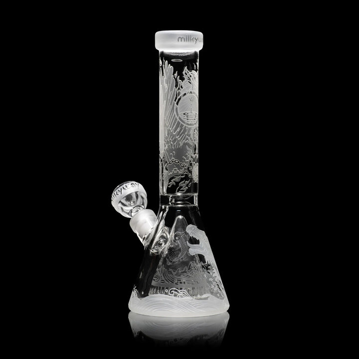 Blood Feud 11" Glass Beaker Bong With Collins Perc Glass Pipe Milkyway   