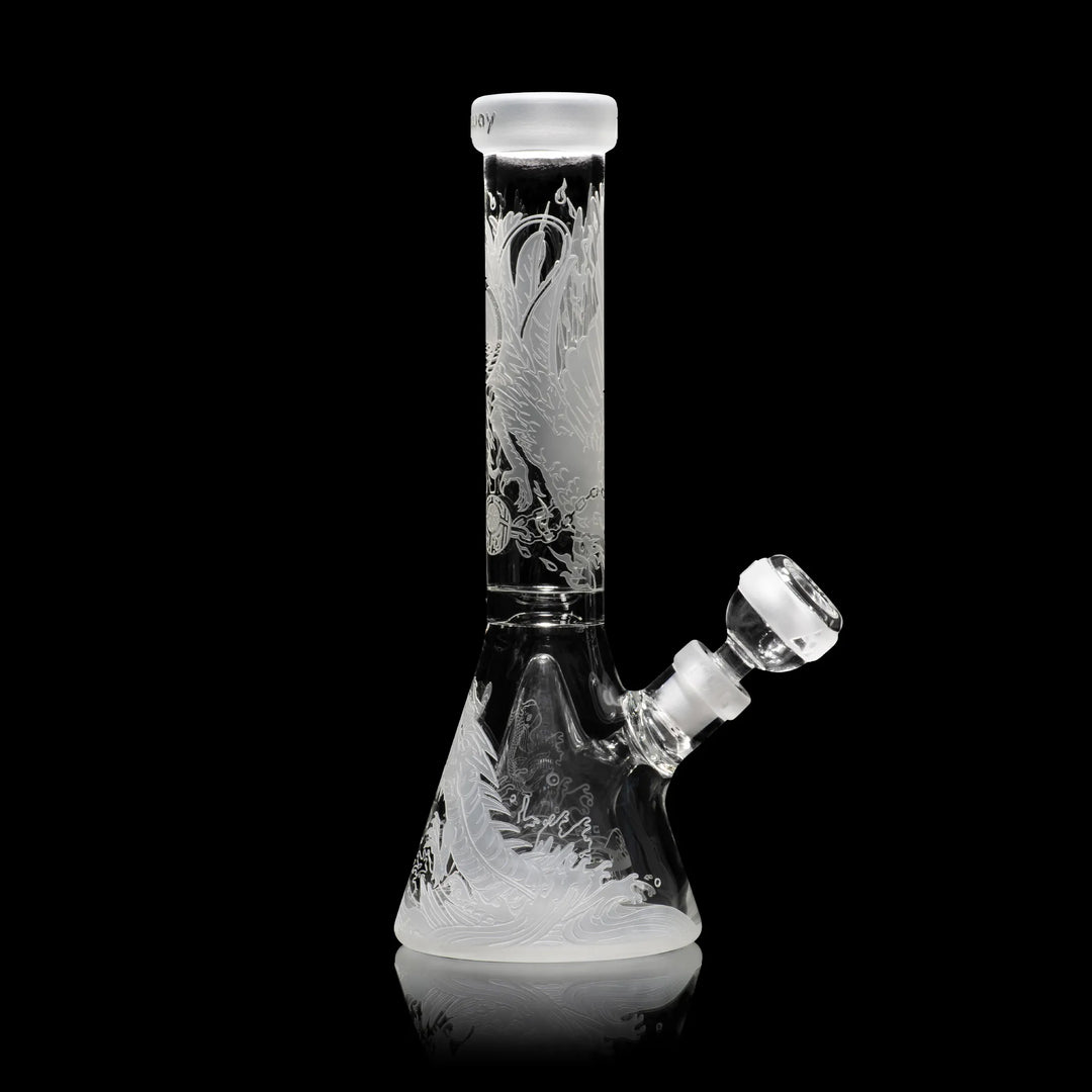 Blood Feud 11" Clear Glass Beaker Bong Glass Pipe Milkyway   