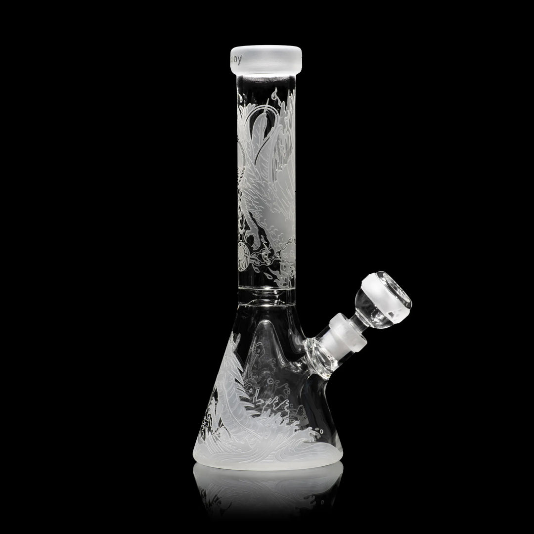 Blood Feud 11" Glass Beaker Bong With Collins Perc Glass Pipe Milkyway   