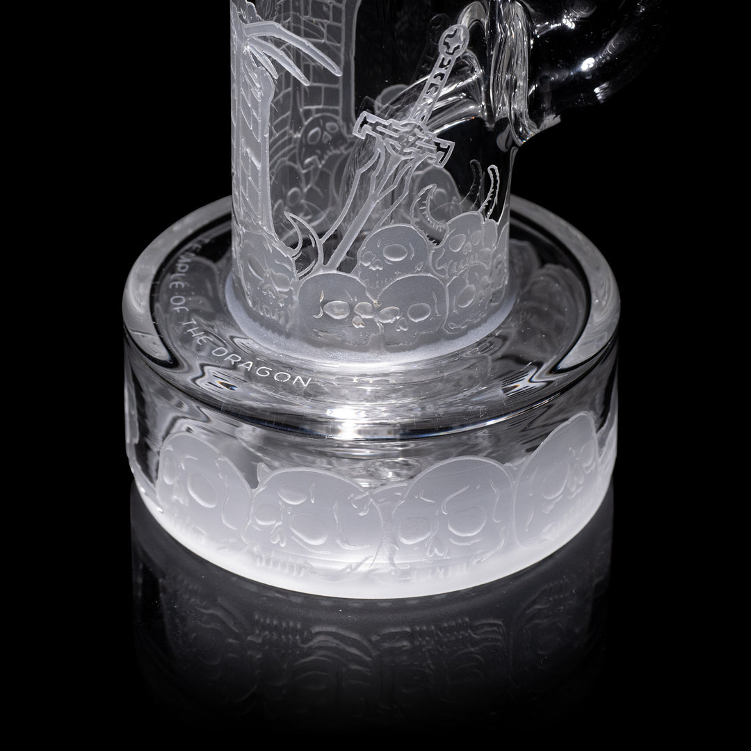 Temple of the Dragon 7" Dab Rig Glass Pipe Milkyway   