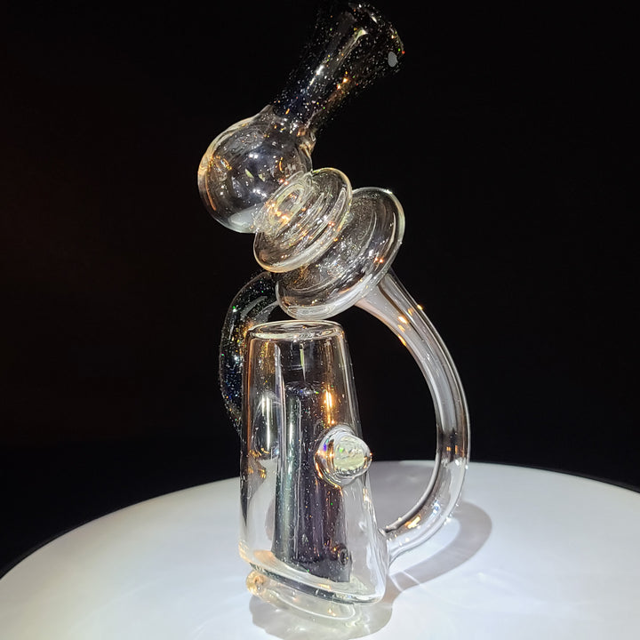 Puffco Peak Recycler Black Crushed Opal Glass Pipe Noah the Glassblowa   