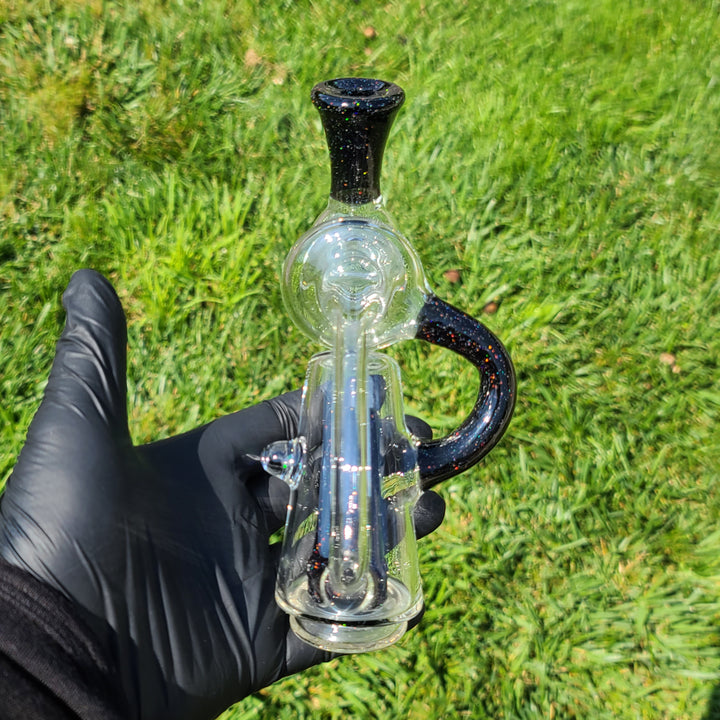 Puffco Peak Recycler Black Crushed Opal Glass Pipe Noah the Glassblowa   