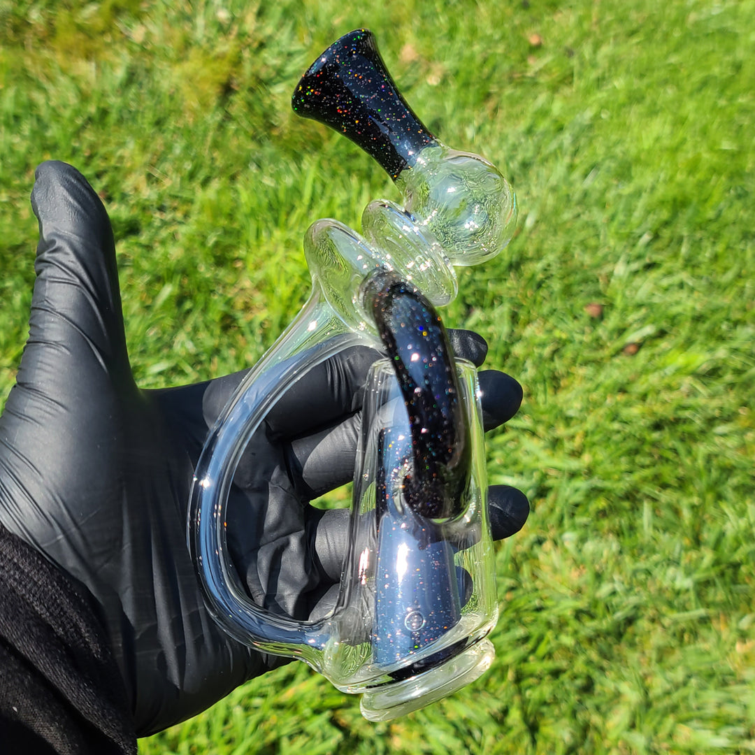 Puffco Peak Recycler Black Crushed Opal Glass Pipe Noah the Glassblowa   