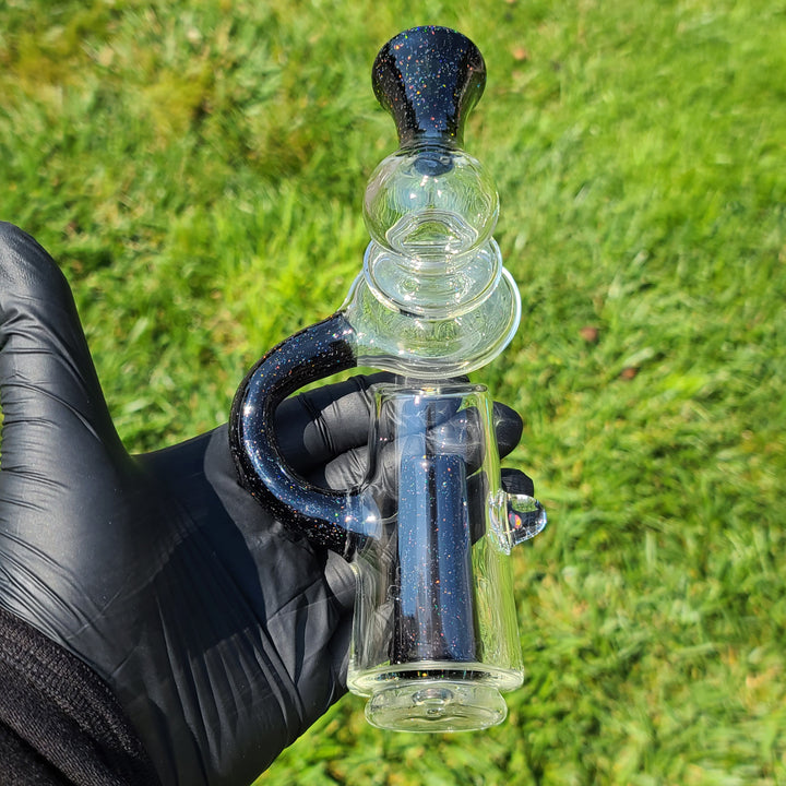 Puffco Peak Recycler Black Crushed Opal Glass Pipe Noah the Glassblowa   