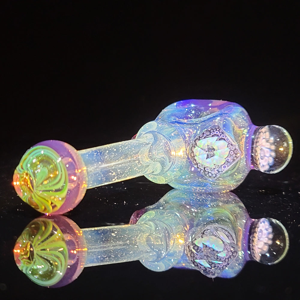 Worked Murrine Heady Spoon Glass Pipe TG   