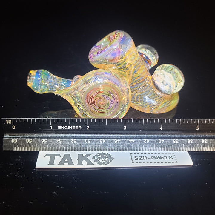 Worked Fumed Murrine Hammer Glass Pipe TG   