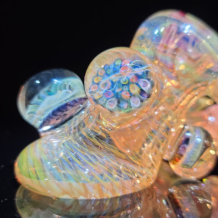 Worked Fumed Murrine Hammer Glass Pipe TG   