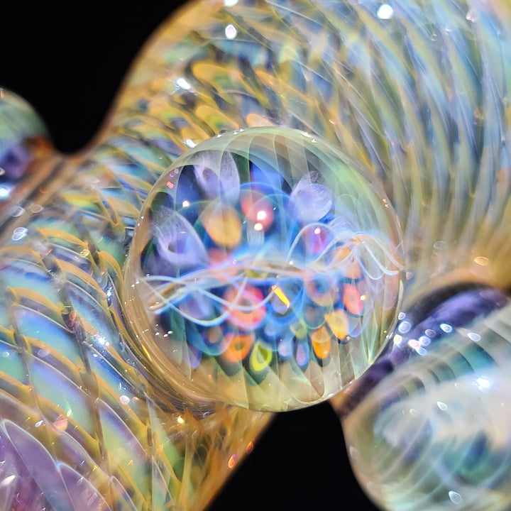 Worked Fumed Murrine Hammer Glass Pipe TG   