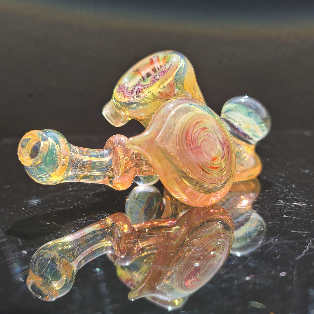 Worked Fumed Murrine Hammer Glass Pipe TG   