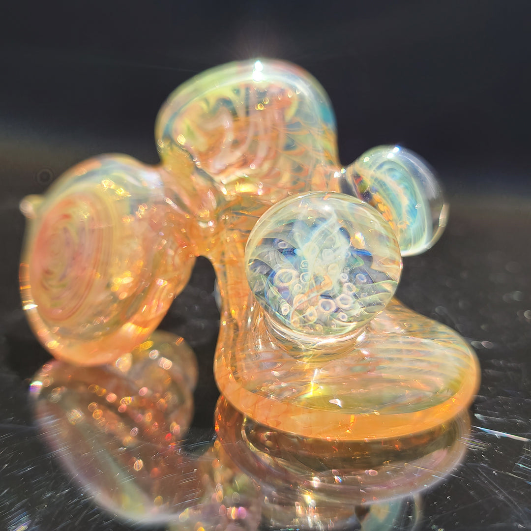 Worked Fumed Murrine Hammer Glass Pipe TG   