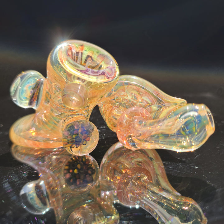 Worked Fumed Murrine Hammer Glass Pipe TG   