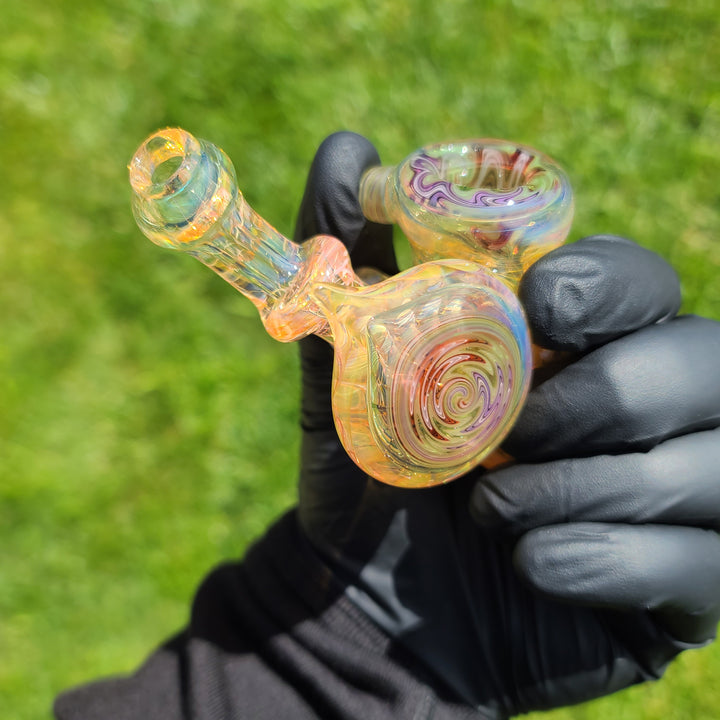 Worked Fumed Murrine Hammer Glass Pipe TG   