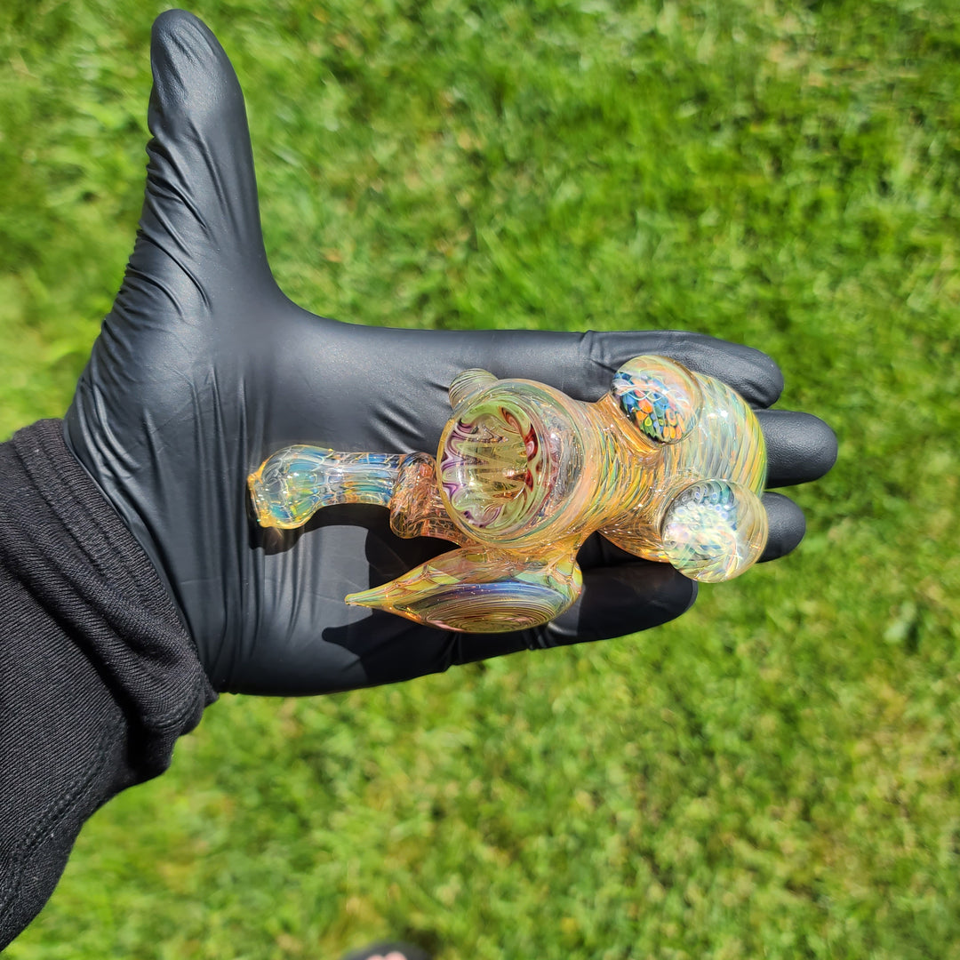 Worked Fumed Murrine Hammer Glass Pipe TG   