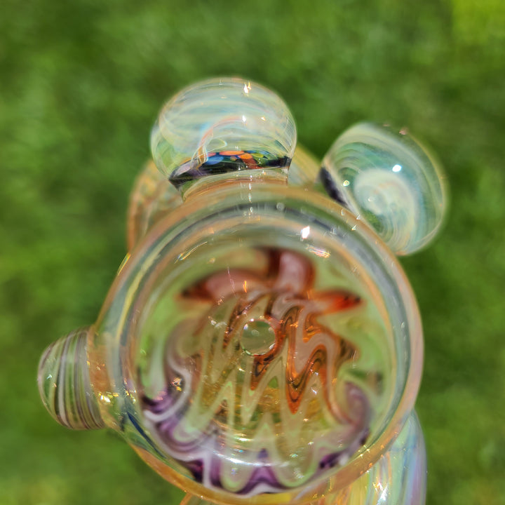 Worked Fumed Murrine Hammer Glass Pipe TG   