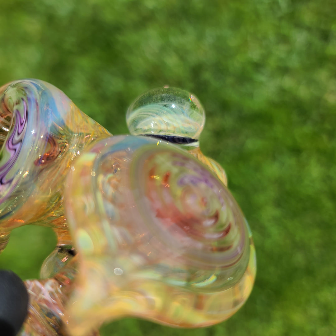 Worked Fumed Murrine Hammer Glass Pipe TG   